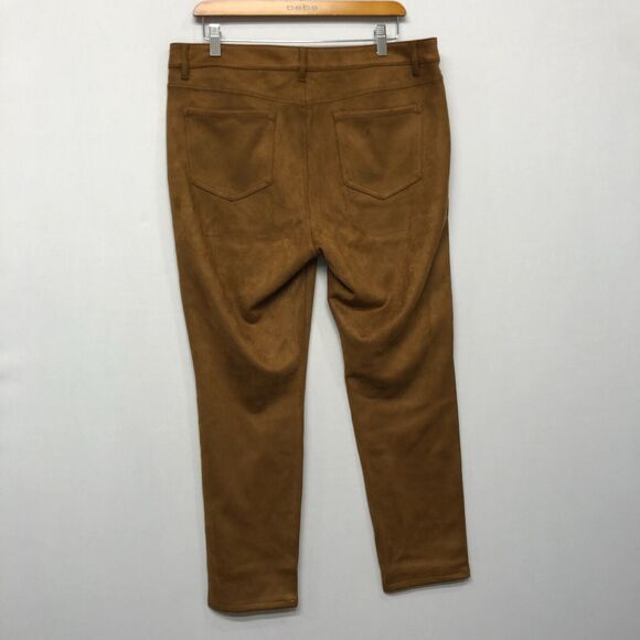 J Jill Women Faux Suede Pants Size 14 Brown Polyester Blend M212 -21 - Picture 14 of 16